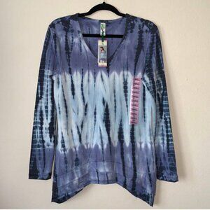 Green Tea Tie Dye Top Blue Women's